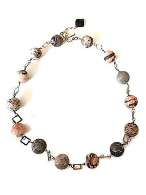 925 silver & Rhodonite gemstone necklace